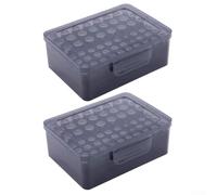 Caja de almacenamiento de batería ligera para 24 pilas AA y 30 AAA con construcción de PP y diseño absorbente (gris)