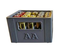 Caja de almacenamiento de batería tipo caja de cerveza con diseño apilable para almacenar 20 baterías 2A o 30 3A