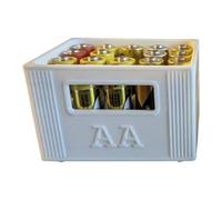 Caja de almacenamiento de batería tipo caja de cerveza con diseño apilable para almacenar 20 baterías 2A o 30 3A