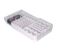 Caja de almacenamiento de baterías de varios tamaños con probador, organizador de baterías para montaje en pared, capacidad para 180 baterías,