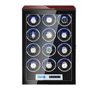 Caja de almacenamiento de bobinadores de reloj de madera de araña, cajas de almacenamiento de reloj de control táctil LCD con 5 modos para la caja de reloj de luz LED (6 epítopos a) candelabro