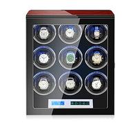 Caja de almacenamiento de bobinadores de reloj de madera de araña, cajas de almacenamiento de reloj de control táctil LCD con 5 modos para la caja de reloj de luz LED (6 epítopos a) candelabro