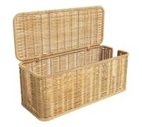 Caja de almacenamiento de cables abierta - Nizer de ratán, caja de gestión de cables para ocultar cables, cesta de alambre decorativa, solución de almacenamiento para oficina en casa, ordena tu