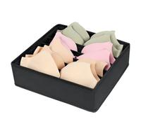 Caja de almacenamiento de calcetines for sujetador de ropa interior, organizador de ropa, cajón de gabinete(Black 7 Grids)