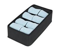 Caja de almacenamiento de calcetines for sujetador de ropa interior, organizador de ropa, cajón de gabinete(Black 8 Grids)