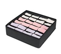 Caja de almacenamiento de calcetines for sujetador de ropa interior, organizador de ropa, cajón de gabinete(Black 24 Grids)