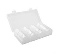 Caja de almacenamiento de cápsulas de monedas de 60 piezas con forro de espuma para colección de monedas de múltiples diámetros y organización segura (B)