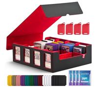 Caja de almacenamiento de cartas coleccionables UAONO para exhibición Commander, caja de cubierta MTG de 2400+ con 4 cargador superior, estuche para cartas TCG que se adapta a cartas Magic PTCG
