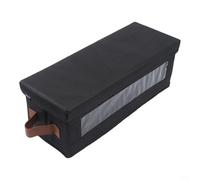 Caja de almacenamiento de CD con cuerpo de tela Oxford y panel frontal transparente diseñada para apilar con e espacio y para compatibilidad con fundas de 37 joyas