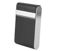 Caja de almacenamiento de cigarrillos puede contener 20 cigarrillos Accesorios para fumar Caja de almacenamiento Caja de almacenamiento de cigarrillos de cuero de microfibra de acero inoxidable(Negro)