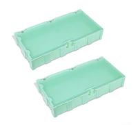 Caja de almacenamiento de componentes electrónicos, caja de herramientas de joyería 2pcs, material plástico IPS, resistente a la rotura (verde)