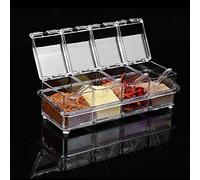 Caja de almacenamiento de condimentos Botes de especias Dispensador de condimentos Contenedor de almacenamiento Tarro de condimentos Almacenamiento de condimentos Contenedor de almacenamiento de plást