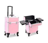 Caja de Almacenamiento de cosméticos Multifuncional, Las Ruedas universales Son Suaves y ahorran Mano de Obra, y la Barra de tracción es Ajustable (E)