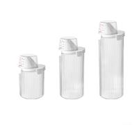 Caja de almacenamiento de detergente de plástico con tapa de control de derrames para almacenar jabón en polvo y detergente líquido de forma segura (redonda (800 ml)