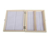 Caja de almacenamiento de diapositivas de madera preparada profesional, 100 unidades, caja de vidrio para niños, estudiantes, hogar, escuela, educación básica en ciencias