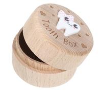 Caja de Almacenamiento de Dientes de Madera Talla 3d, Gran Capacidad | Caja de Recuerdo para Niños, Diseño Encantador, Contenedor Pequeño para Conservar Varias Piezas