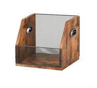 Caja de almacenamiento de discos de vinilo de madera con diseño retro, organizador LP para oficina en casa