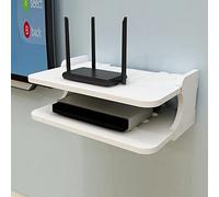 Caja de Almacenamiento de enrutador WiFi, Estante Flotante de Pared de Doble Capa, Caja de TV sin Perforaciones, Caja de Cable montada en la Pared, Estante de decoración de Pared