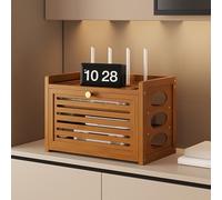 Caja De Almacenamiento De Enrutador Wifi, Home Caja Router WiFi, Estante Decorativo Para Sala De Estar, Caja De Almacenamiento De Escritorio, Para El Hogar Y La Oficina(Brown,31x28cm/12.2x11in)