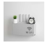 Caja de almacenamiento de enrutador WiFi inalámbrico, estante de cubierta de estante de caja de PP para sala de estar montado en la pared, contenedor de gestión de cables ocultos, para controles remo