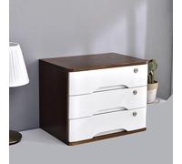 Caja de almacenamiento de escritorio con cajones, archivador de madera con cerradura para elevar y organizar el monitor