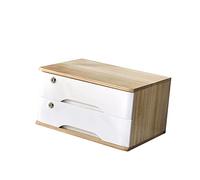 Caja de almacenamiento de escritorio con cajones, archivador de madera con cerradura, solución de almacenamiento de archivos planos para el hogar y la oficina, gabinete de datos multifuncional