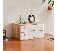 Caja de almacenamiento de escritorio de madera con cajones con cerradura, pequeño archivador plano para oficina en casa, gabinete de datos de escritorio para almacenamiento de escritorio, 2 cajones