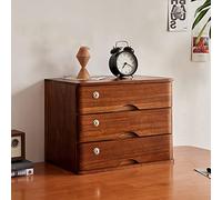 Caja de almacenamiento de escritorio de madera con cerradura con 3 cajones, para oficina en casa, solución compacta de almacenamiento de datos, elegante y funcional