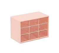 Caja de almacenamiento de escritorio de oficina, pequeño gabinete de almacenamiento apilable, cajones de almacenamiento, organizador de plástico con 9 cajones para suministros de manualidades
