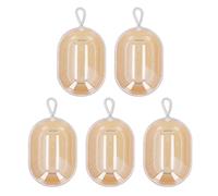 Caja de almacenamiento de esponja de maquillaje, tapa transparente de plástico amarilla, duradera, para salas de polvo de viaje en casa, 5 uds.