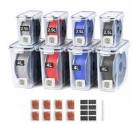 Caja de almacenamiento de filamentos, 8 unidades, caja seca de 4 L para | Contenedor hermético apilable con termo higrómetro, desecante y etiquetas para carretes de 1 kg de 1,75 mm PLA PETG ABS TPU