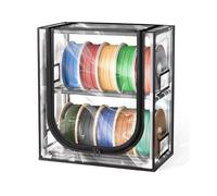 Caja de almacenamiento de filamentos para impresora 3D, estante de almacenamiento de filamentos de metal de 2 niveles, capacidad para hasta 12 rollos de filamentos y ahorra espacio, a prueba de