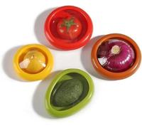 Caja de almacenamiento de frutas de silicona, caja de almacenamiento antioxidante de frutas y verduras, reutilizable para aguacate, tomate, cebolla, limón (4)