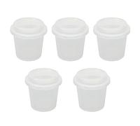 Caja de almacenamiento de huevos de maquillaje, organizador de esponja de huevo de belleza, contenedor portátil transparente con forma de taza para viajes, baño, plástico, 5 uds.