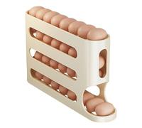 Caja De Almacenamiento De Huevos - Dispensador De Huevos Enrollable Automático De 4 Pisos - Cocina Deslizante Duradero Para Refrigerador, Encimera Y Cocina