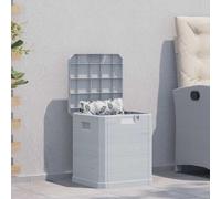 vidaXL Caja de Almacenamiento de Jardín, Baúl para Cojines Almohadas Mantas, Cofre de Herramientas, Caja para Patio Terraza, 90 L Gris Claro