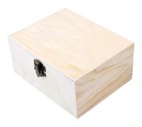 Caja de almacenamiento de joyas y cosméticos hecha de madera de pino con espejo para una aplicación práctica, pieza moderna y minimalista para decoración del hogar