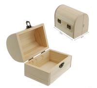 Caja de almacenamiento de madera arqueada con bisagras con construcción de madera de pino y cierre fuerte para recuerdos, regalos de boda o bautizo, sorpresas de Nochebuena, decoración artesanal
