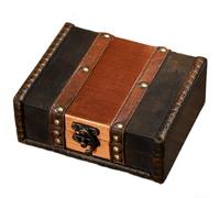 Caja de almacenamiento de madera con cerradura, organizador de escritorio | y documentos, baúl de recuerdo retro para objetos de valor y accesorios, caja segura del tesoro para el desorden de