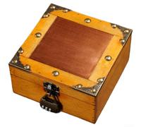 Caja de almacenamiento de madera con cerradura organizador de joyas y documentos, cierre seguro, espacioso organizador interior de escritorio, uso en el hogar u oficina, varios tamaños, gris (H)
