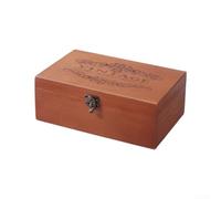 Caja de almacenamiento de madera con cerradura vintage con llave para organización de oficina en casa, baúl de escritorio de madera maciza para joyas, documentos, recuerdos, S, M, L (L)