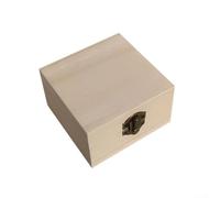 Caja de almacenamiento de madera con cierre de metal, baúl de madera natural vintage para joyas, hojas de té, granos de café, organizador de escritorio retro y estuche pequeño de recuerdo (madera, 10