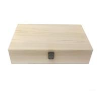 Caja de almacenamiento de madera con tapa, caja de regalo de pino natural para organización del hogar, contenedor de decoración rústica para juguetes, suministros de manualidades, solución de embalaje