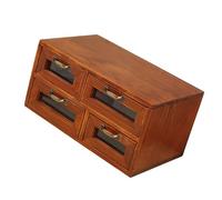 Caja de almacenamiento de madera de estilo antiguo con múltiples cajones, perfecta para herramientas de maquillaje y llaves, madera maciza para decoración del hogar y gestión del desorden