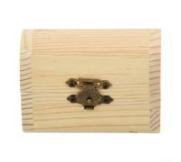 Caja de almacenamiento de madera lisa, caja de recuerdo de pino con bisagras arqueadas para manualidades, boda, Nochebuena, acabado de pestillo fuerte, madera pálida natural (S)