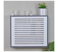 Caja de almacenamiento de madera montada en la pared, estante flotante de TV y ocultador de consola multimedia para gestión de cables, regleta de alimentación y organizador de cables, elegante