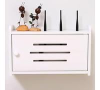 Caja de almacenamiento de madera para enrutador de pared, cable de módem, organizador de gestión de regletas para dormitorio, sala de estar