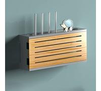Caja de almacenamiento de madera para enrutador WiFi, estante de enrutador montado en la pared, organizador de enrutador inalámbrico, caja de cubierta de enchufe, estante sin agujeros, tipo B