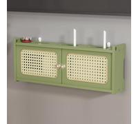 Caja de almacenamiento de madera para enrutador, WiFi montada en la pared, armario de almacenamiento invisible para oficina y hogar