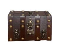 Caja de almacenamiento de madera para joyas y recuerdos, elegante cofres del tesoro decorativos con tapa y contenedor de recuerdos